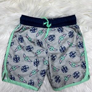 Star Wars Grey Shorts with Navy Waistband and Mint Trim